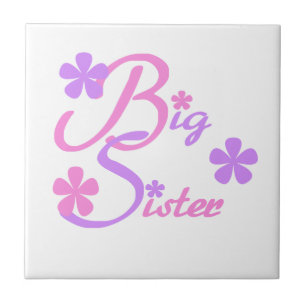 Lavender and Pink Big Sister Gifts Tile