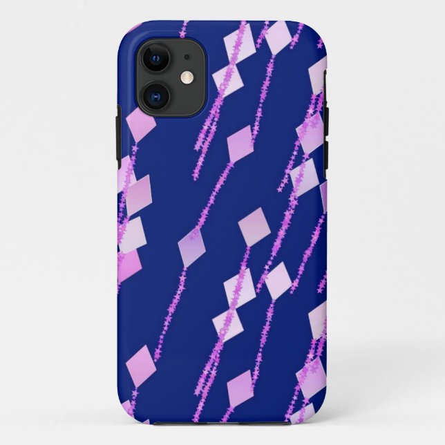 lavender and pink kites against dark blue Case-Mate iPhone case (Back)
