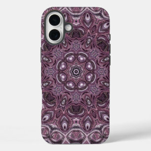 Lavender and Plum Marble Mandala Pattern iPhone 16 Plus Case