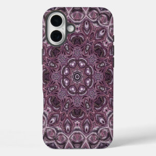 Lavender and Plum Marble Mandala Pattern iPhone 16 Plus Case