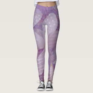 Lavender and Purple Abstract Floral Leggings