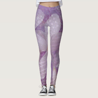 Lavender and Purple Abstract Floral Leggings