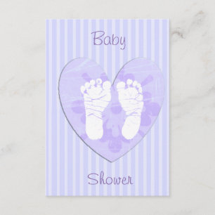 Lavender and Purple Baby Footprints Baby Shower Invitation