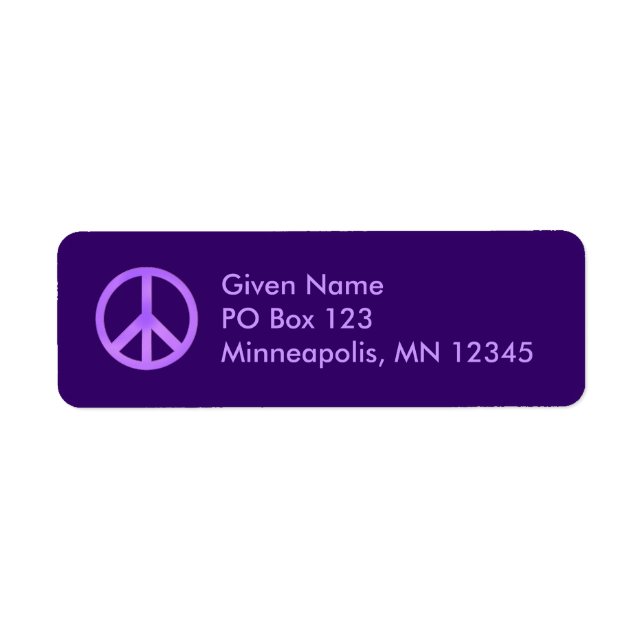 Lavender and Purple Peace Symbol (Front)
