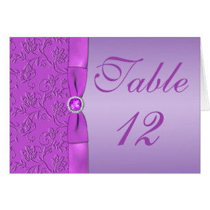 Lavender and Purple Table Number Card