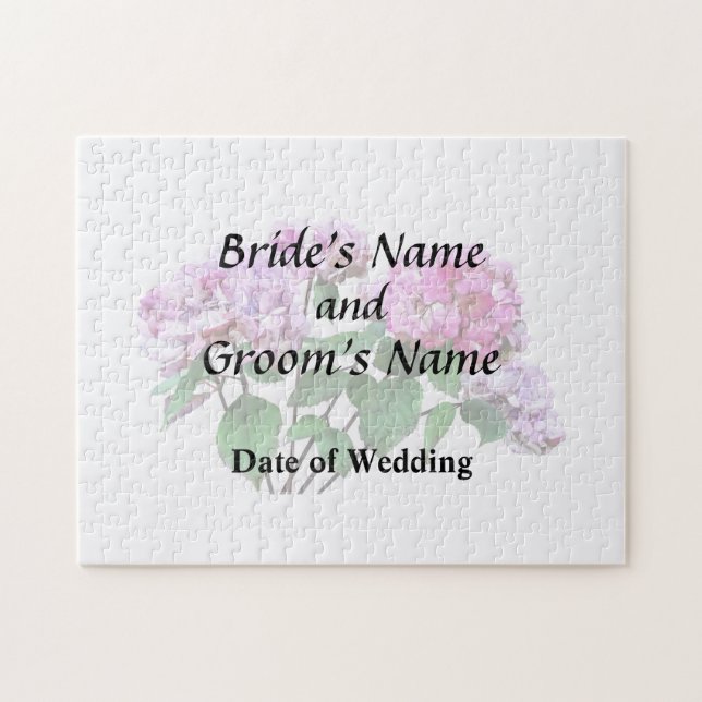 Lavender and Rose Hydrangeas Wedding Products Jigsaw Puzzle (Horizontal)