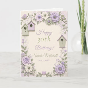 Lavender and Sage Green Birthday Party Card