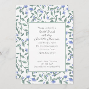 Lavender and Sage Green Floral Bridal Shower Invitation