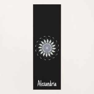 Lavender and Sage Mandala Flower Yoga Mat