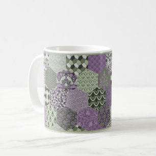 Lavender and Sage Patchwork Coffee Mug