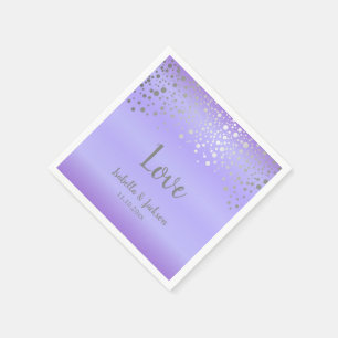 Lavender and Silver Confetti Dots Napkin
