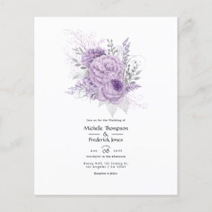 Lavender and Silver Floral Wedding Invitation Flyer