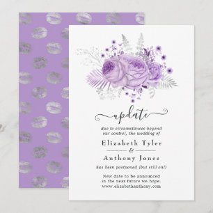 Lavender and Silver Floral Wedding Update Invitation
