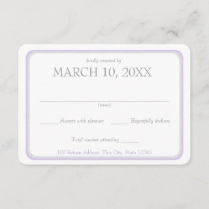 Lavender and Silver Ribbon Border Wedding Response