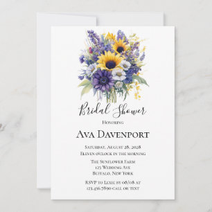  Lavender and Sunflowers Bridal Shower Invitation