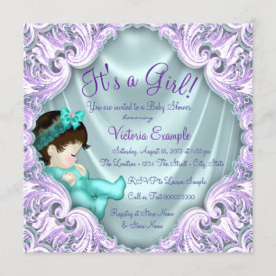 Lavender and Teal Baby Shower Invitation
