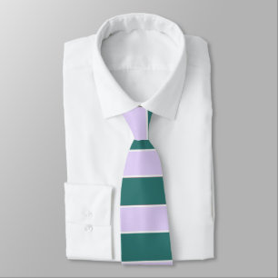 Lavender and Teal Horizontal Stripes Tie
