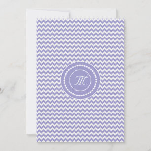 Lavender and White Chevron Monogrammed Wedding Invitation