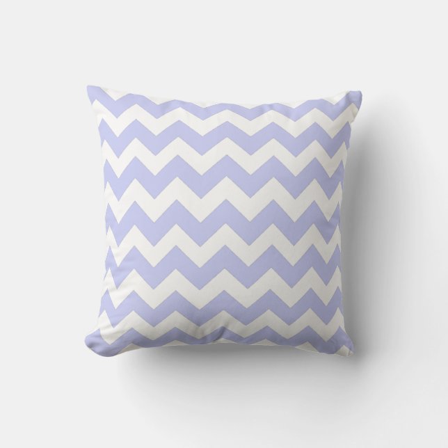Lavender and White Chevron Zig Zag Pillow (Front)