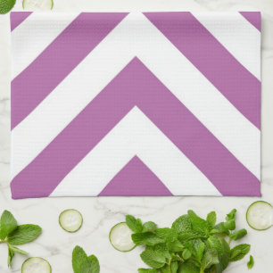 Lavender and White Chevrons Tea Towel