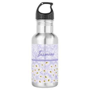 Lavender and White Daisies and Lavender Lace 532 Ml Water Bottle