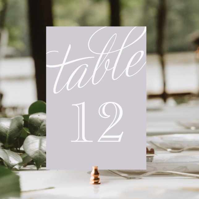 Lavender and White Elegant Script Table Numbers (Creator Uploaded)