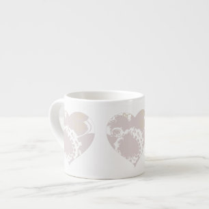 Lavender and White Floral Hearts Espresso Cup
