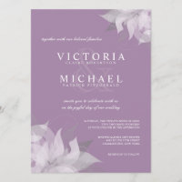 Lavender and White Floral Wedding Invitations