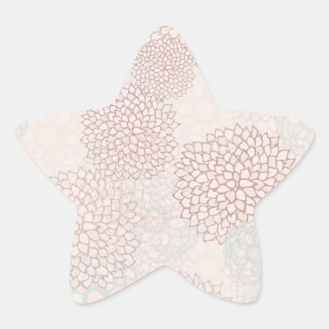 Lavender and White Flower Burst Star Sticker (Front)