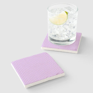 Lavender and White Geometric Pattern Diamonds Stone Coaster