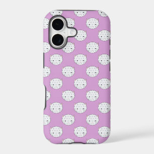 Lavender and White Kitty Faces Pattern Polka Dots