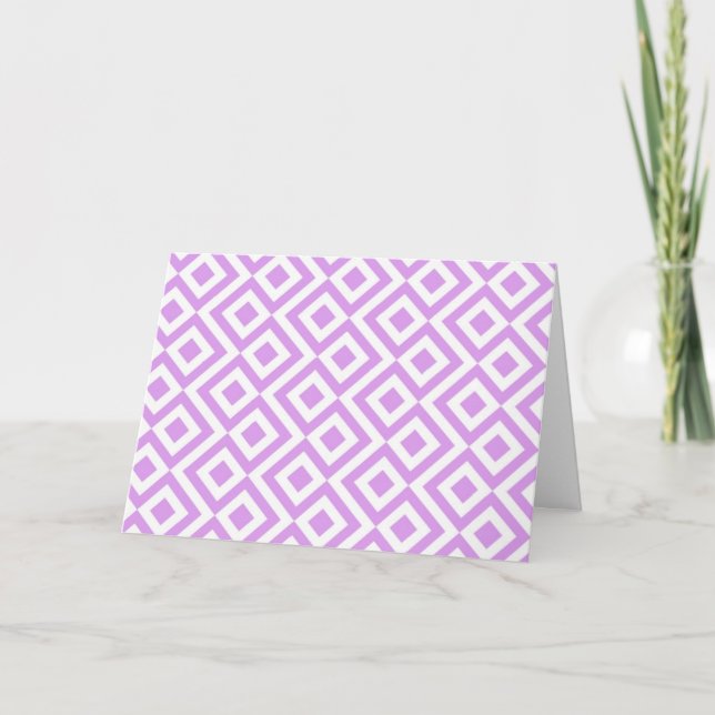 Lavender and White Meander Birthday Card (Front)