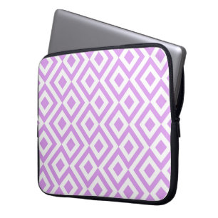 Lavender and White Meander Laptop Sleeve