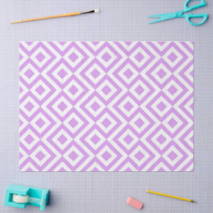 Lavender and White Meander Tissue Paper