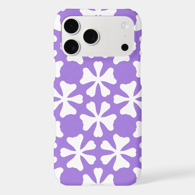Lavender and White Modern Geometric Floral Pattern (Back)