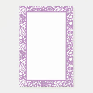 Lavender and White Paisley Patterned Pretty Post-it Notes