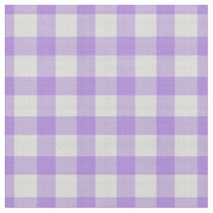 Lavender and white Plaid gingham Fabric
