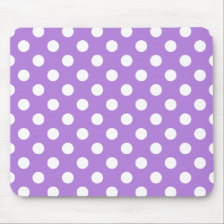 Lavender and White Polka Dots Mouse Mat