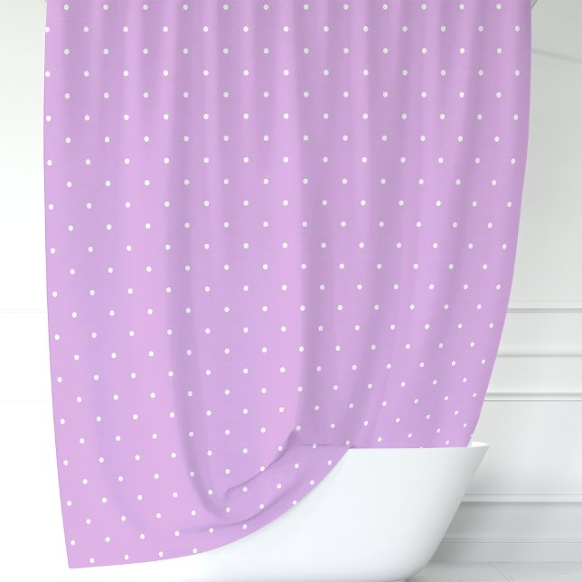 Lavender and White Polka Dots Shower Curtain (Creator Uploaded)