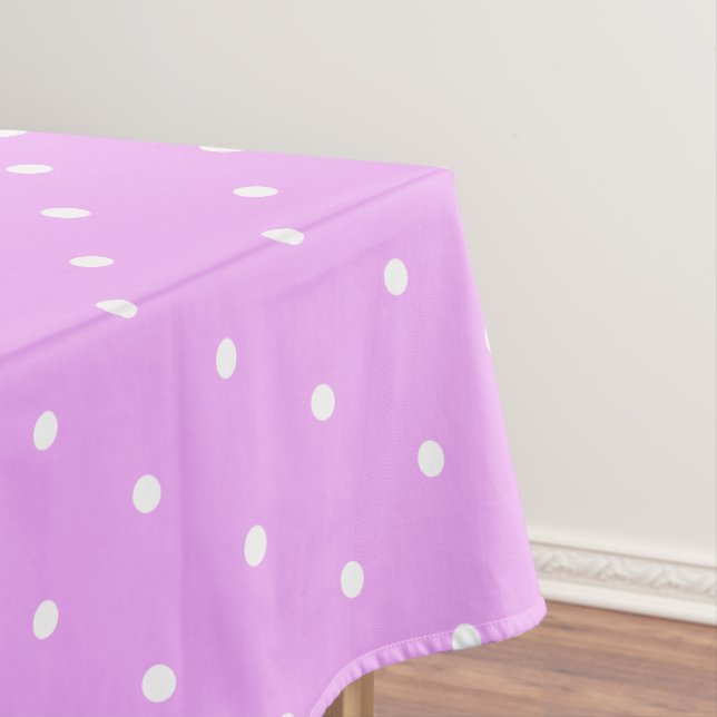 Lavender and White Polka Dots Tablecloth (In Situ)