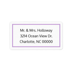 Lavender and White RSVP Address Label