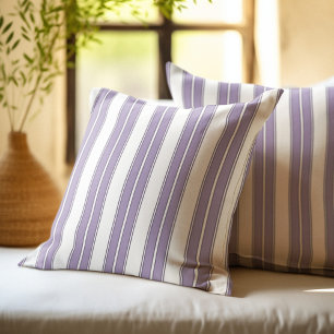 Lavender and White Striped Cushion