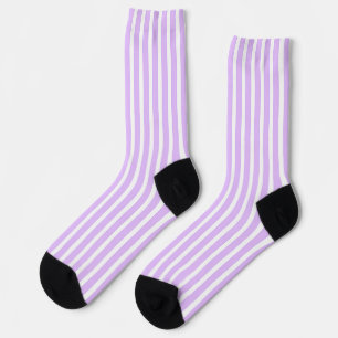 Lavender And White Stripes Socks