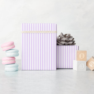 Lavender and White Stripes Wrapping Paper