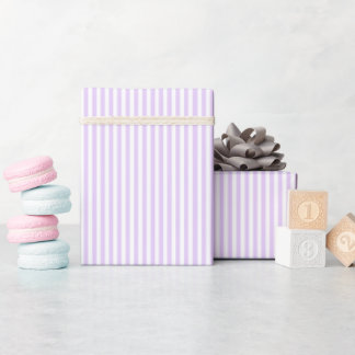 Lavender and White Stripes Wrapping Paper