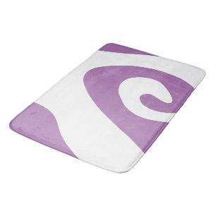 Lavender and White Swirl Wave Bath Mat