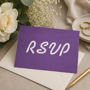 Lavender and White Wedding RSVP Card