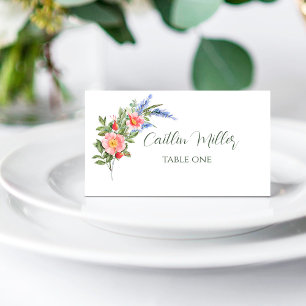 Lavender and Wildflowers Rustic Wedding Place Card