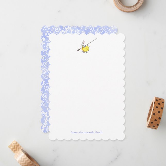 Lavender and Yellow Painter Rabbit Card (Front/Back In Situ)