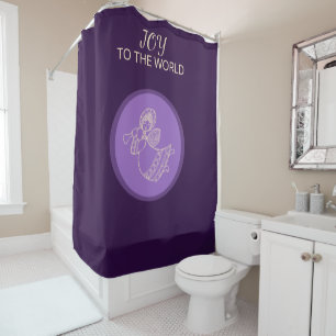 Lavender Angel of Joy Purple Glow Family Harmony Shower Curtain